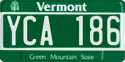 VT license plate YCA186