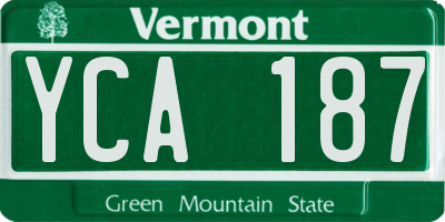 VT license plate YCA187