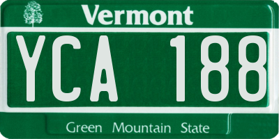VT license plate YCA188