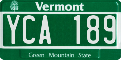VT license plate YCA189