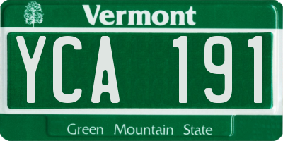 VT license plate YCA191