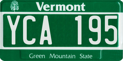VT license plate YCA195
