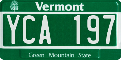 VT license plate YCA197