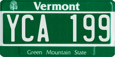 VT license plate YCA199