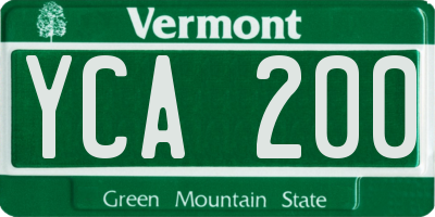 VT license plate YCA200