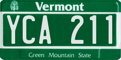 VT license plate YCA211