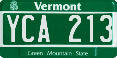 VT license plate YCA213