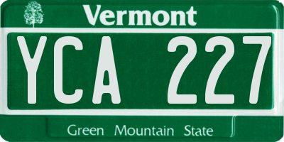 VT license plate YCA227