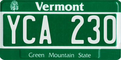 VT license plate YCA230