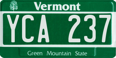 VT license plate YCA237