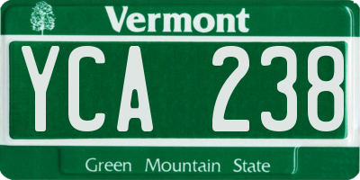 VT license plate YCA238