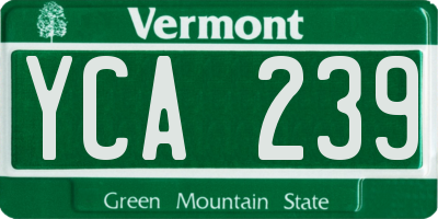 VT license plate YCA239