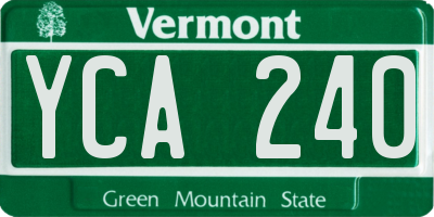 VT license plate YCA240