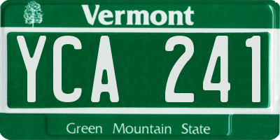 VT license plate YCA241