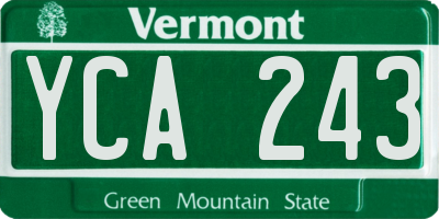 VT license plate YCA243