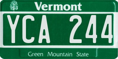 VT license plate YCA244