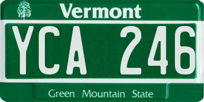 VT license plate YCA246