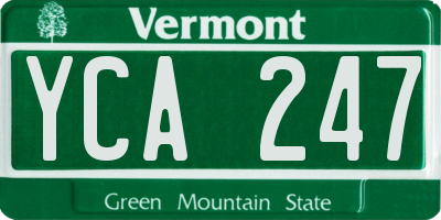 VT license plate YCA247