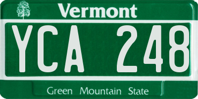 VT license plate YCA248