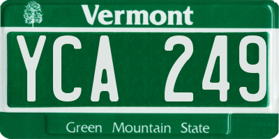 VT license plate YCA249
