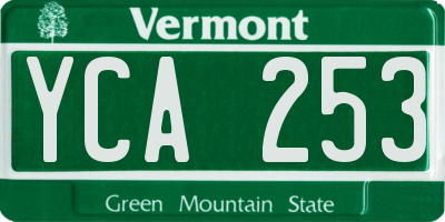 VT license plate YCA253