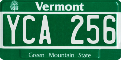 VT license plate YCA256