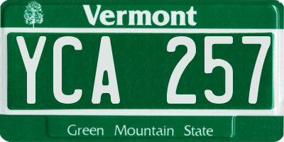 VT license plate YCA257
