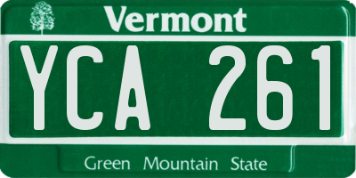 VT license plate YCA261