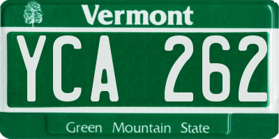 VT license plate YCA262