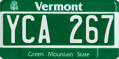 VT license plate YCA267