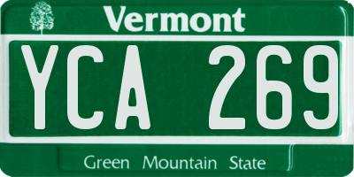 VT license plate YCA269