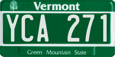 VT license plate YCA271