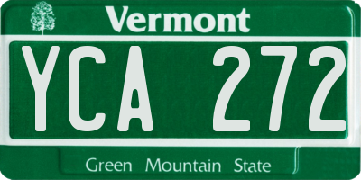 VT license plate YCA272