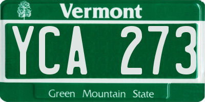 VT license plate YCA273