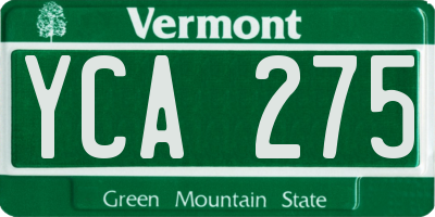 VT license plate YCA275