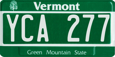 VT license plate YCA277