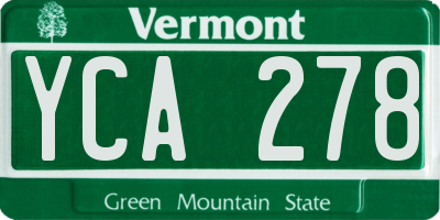 VT license plate YCA278