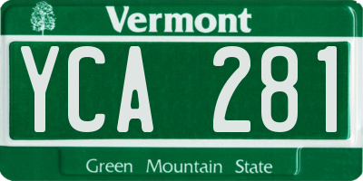 VT license plate YCA281