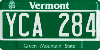 VT license plate YCA284