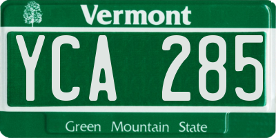 VT license plate YCA285