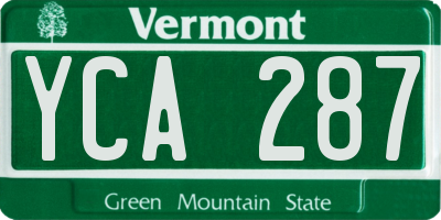 VT license plate YCA287