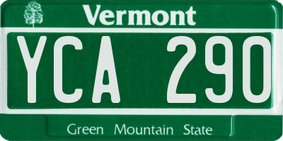 VT license plate YCA290