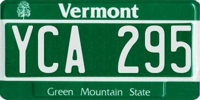 VT license plate YCA295