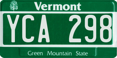 VT license plate YCA298