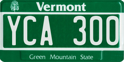 VT license plate YCA300