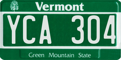 VT license plate YCA304