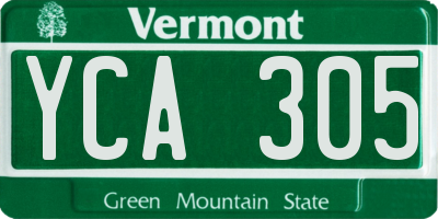 VT license plate YCA305