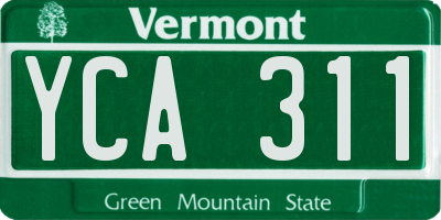 VT license plate YCA311
