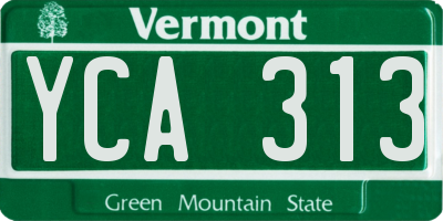 VT license plate YCA313
