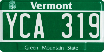 VT license plate YCA319